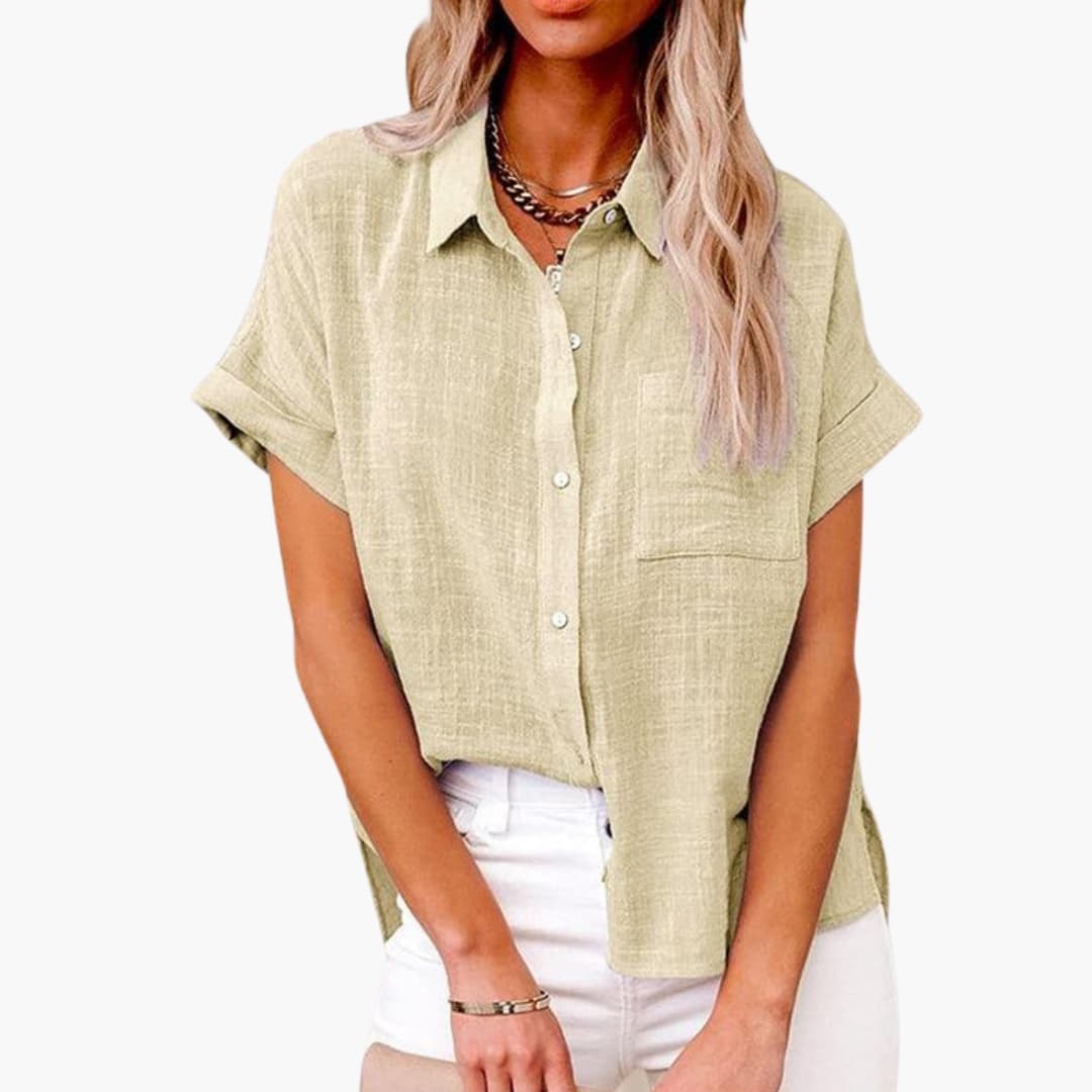 Damen Bluse mit Rundhalsausschnitt in Lässigem Stil für Alltag 2