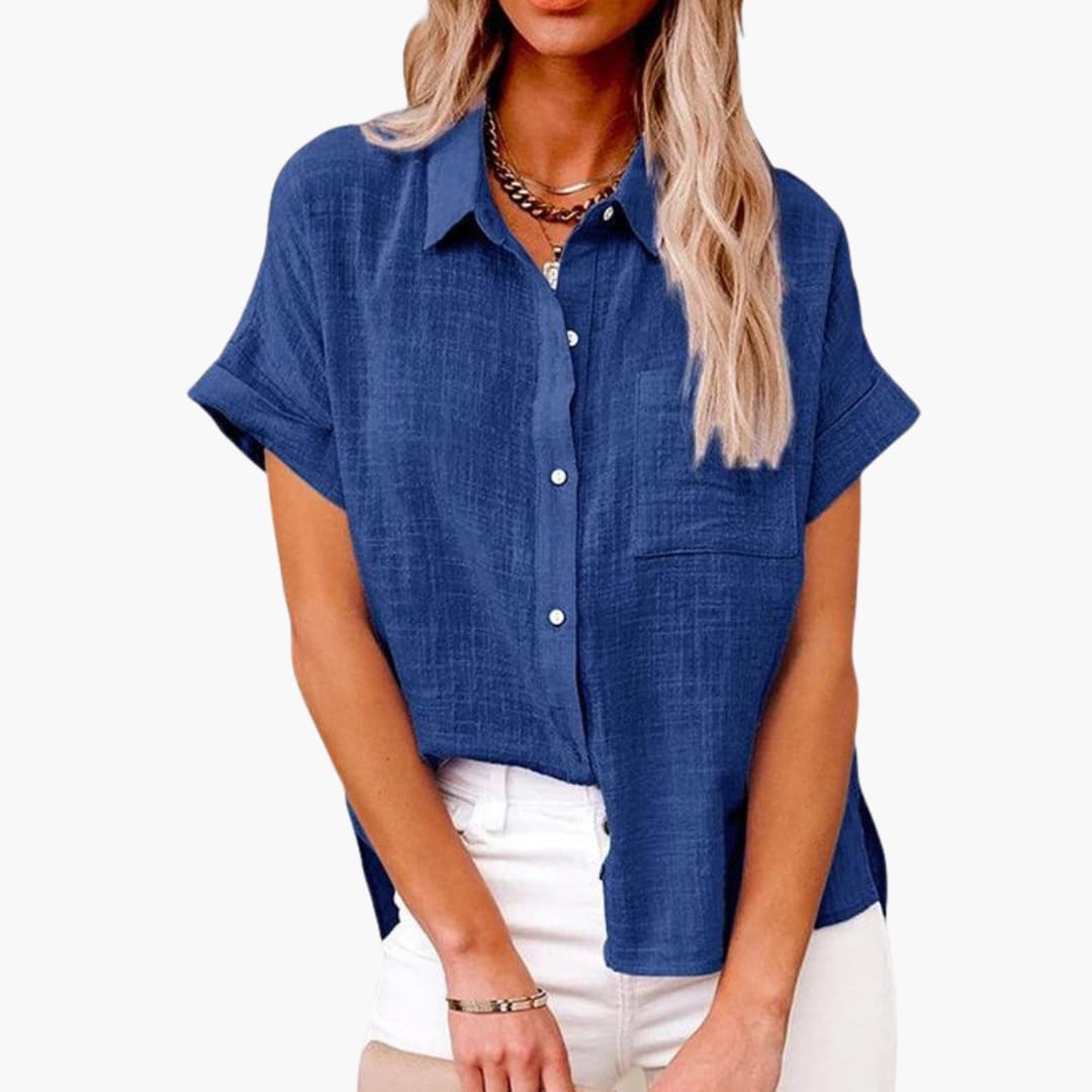 Damen Bluse mit Rundhalsausschnitt in Lässigem Stil für Alltag 3