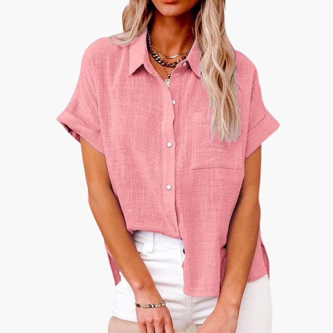 Damen Bluse mit Rundhalsausschnitt in Lässigem Stil für Alltag 4