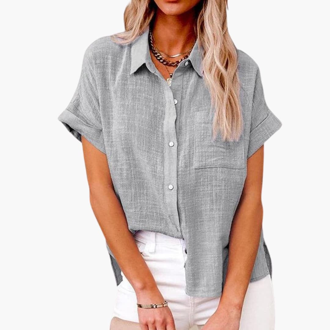 Damen Bluse mit Rundhalsausschnitt in Lässigem Stil für Alltag 5