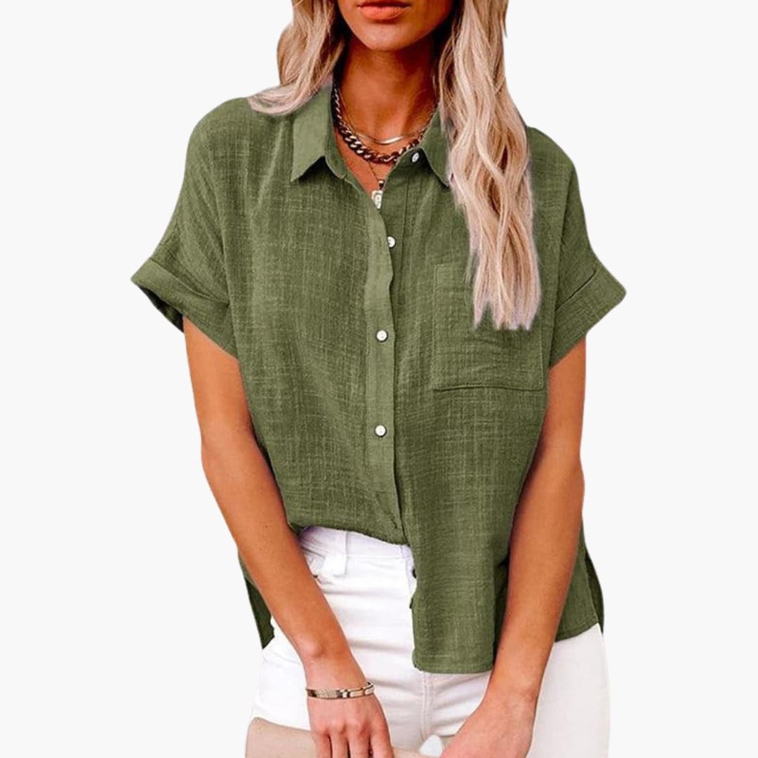 Damen Bluse mit Rundhalsausschnitt in Lässigem Stil für Alltag 6