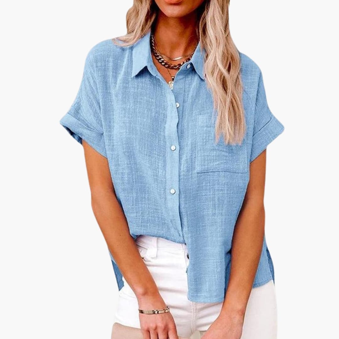 Damen Bluse mit Rundhalsausschnitt in Lässigem Stil für Alltag 7