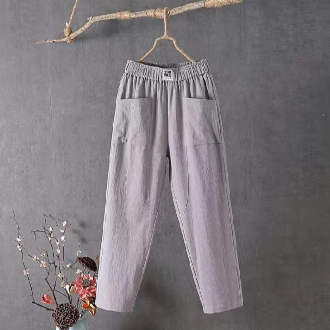 Damen Leinenhose mit Elastischem Bund | Bequeme und Stilvolle Alltagsmode 3
