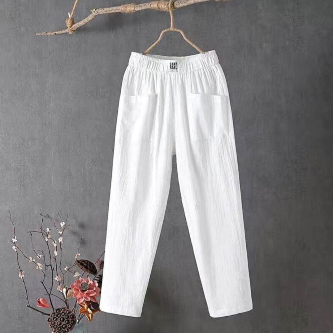 Damen Leinenhose mit Elastischem Bund | Bequeme und Stilvolle Alltagsmode 5
