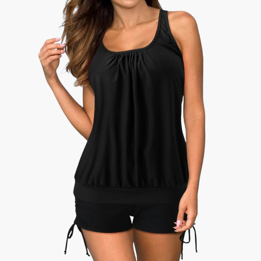 Damen Tankini Set mit Tropischem Print und Verstellbaren Trägern für Sommer 0