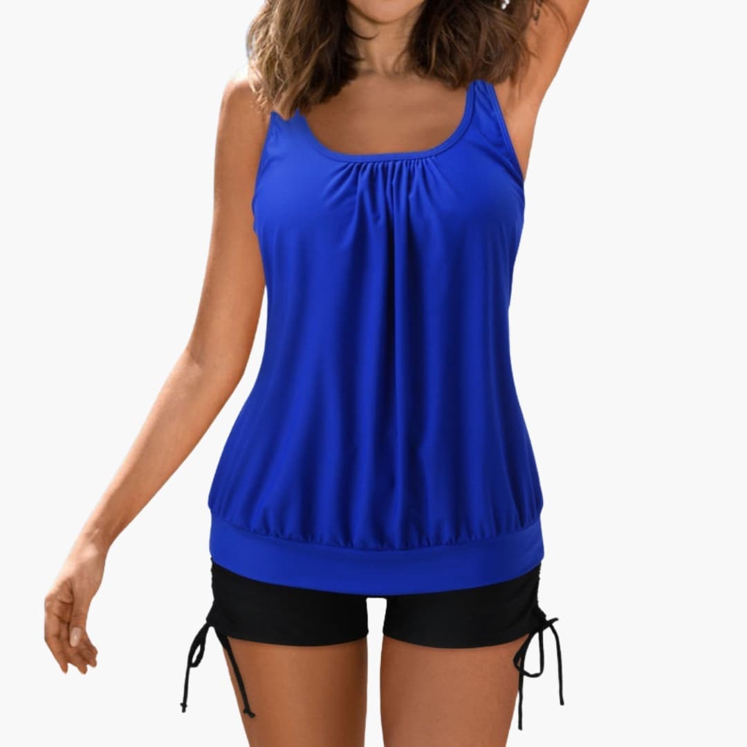 Damen Tankini Set mit Tropischem Print und Verstellbaren Trägern für Sommer 1