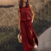 Elegante Kleider Damen | Ärmelloses Maxikleid mit Fließendem Schnitt | Stilvolles Retro-Muster für Sommerliche Anlässe