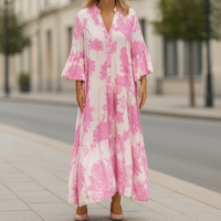 Elegante Kleider Damen | Festliches Blumenkleid mit Fließendem Schnitt | Ideal für Hochzeitsgast und Besondere Anlässe