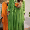Sommerkleid Damen | Langes Kleid mit V-Ausschnitt
