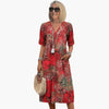 Boho Sommerkleid Damen Luftiges Midikleid mit Taschen Elegant für Freizeit & Urlaub
