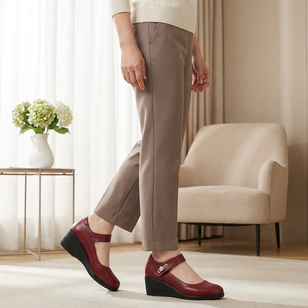 Elegante Komfortschuhe | Mittelhohe Absatzschuhe mit Anpassbarem Riemen | Atmungsaktives Design für Ganztägigen Komfort 0