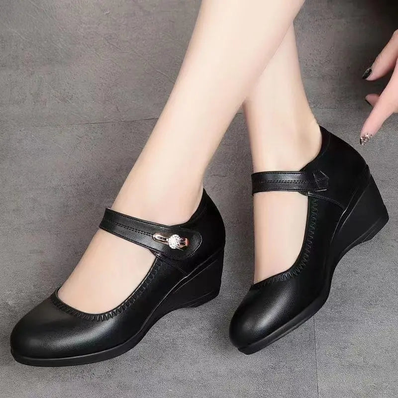 Elegante Komfortschuhe | Mittelhohe Absatzschuhe mit Anpassbarem Riemen | Atmungsaktives Design für Ganztägigen Komfort 8