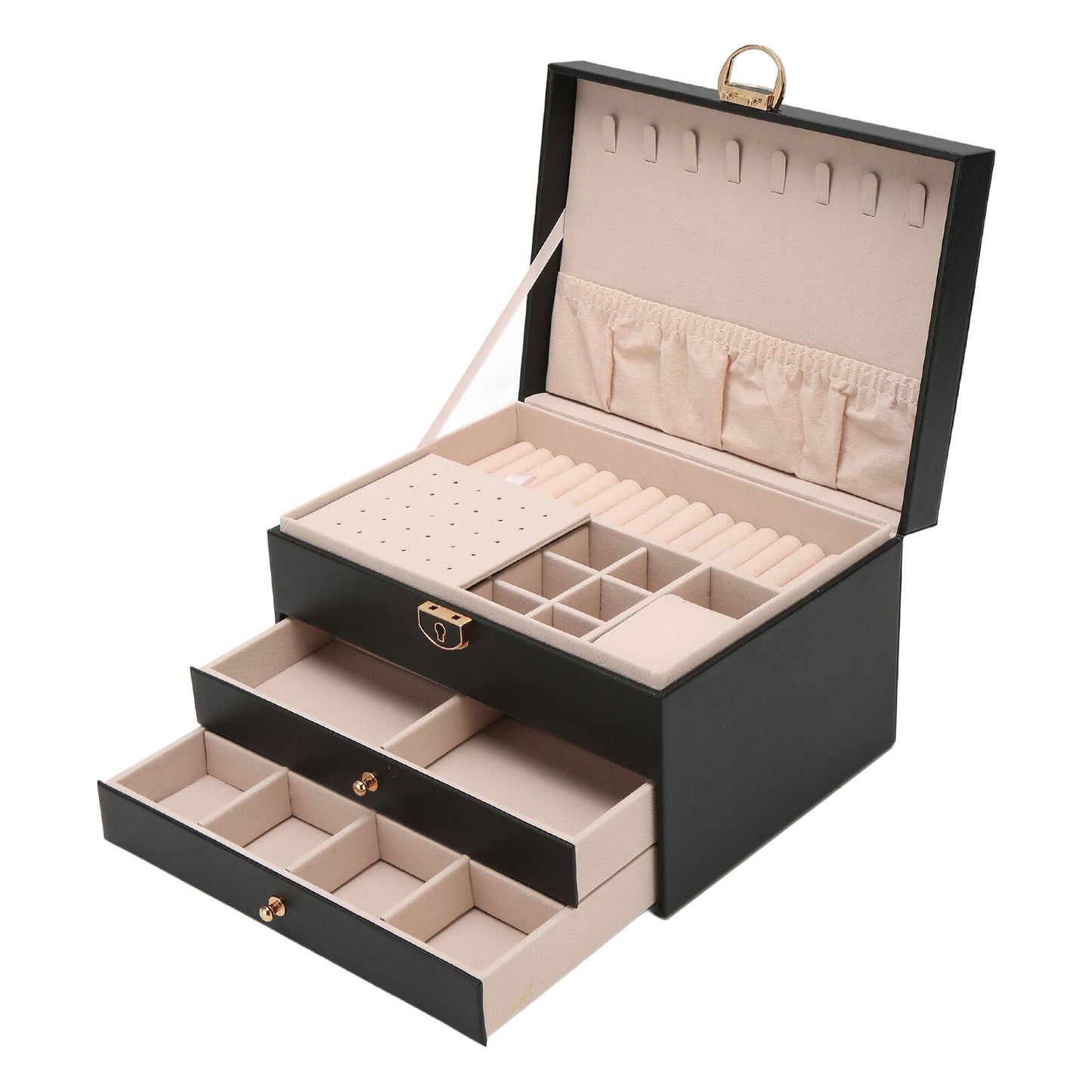 Elegante Schmuckschatulle | Mehrschichtiges Design aus Leder | Stilvolle Aufbewahrung für Ihren Schmuck 6