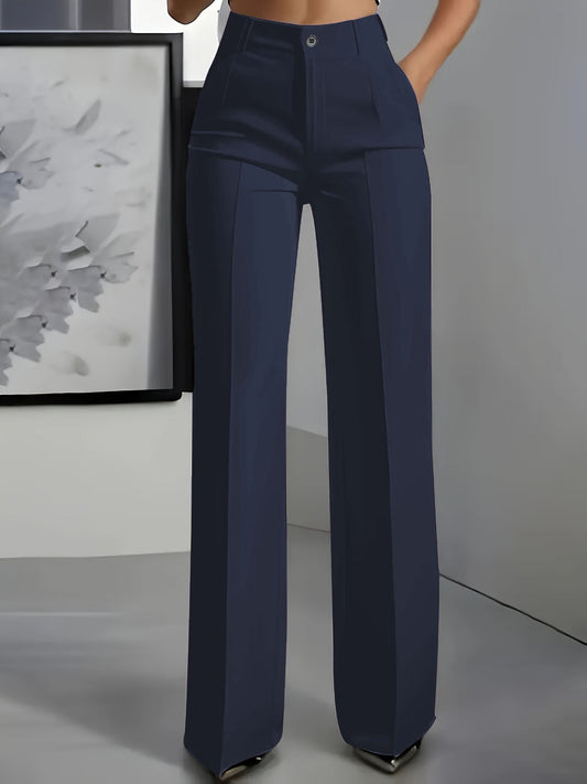 Elegante Stoffhose Damen | Hochgeschnittene Hose mit Elastischem Bund | Vielseitig für Büro und Freizeit 0