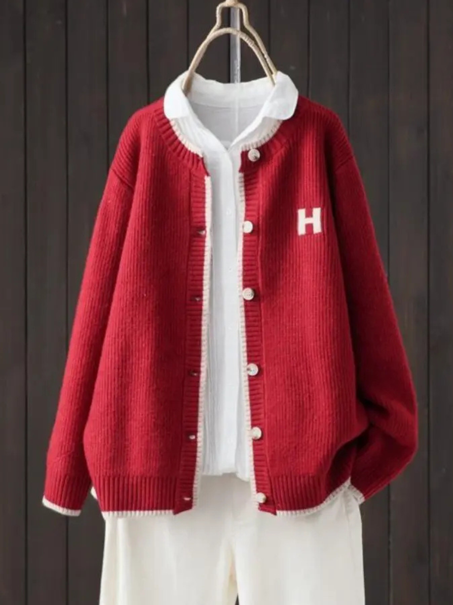 Elegante Strickjacke Damen | Klassischer Cardigan mit Übergrößen-Schnitt | Bequeme Strickjacke für Stil und Komfort 0