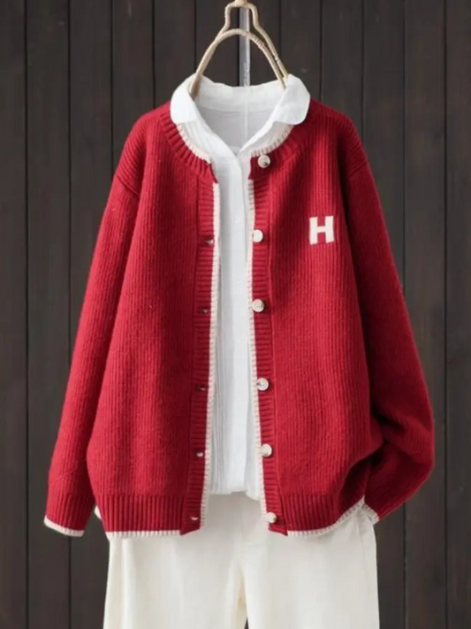 Elegante Strickjacke Damen | Klassischer Cardigan mit Übergrößen-Schnitt | Bequeme Strickjacke für Stil und Komfort 0