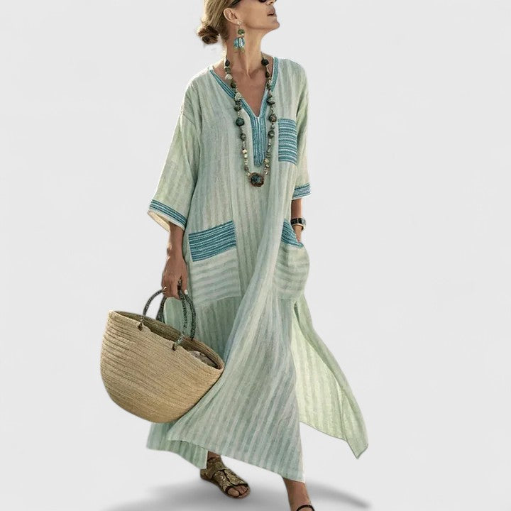 Maxikleid Damen Boho Luftig Sommer Freizeit