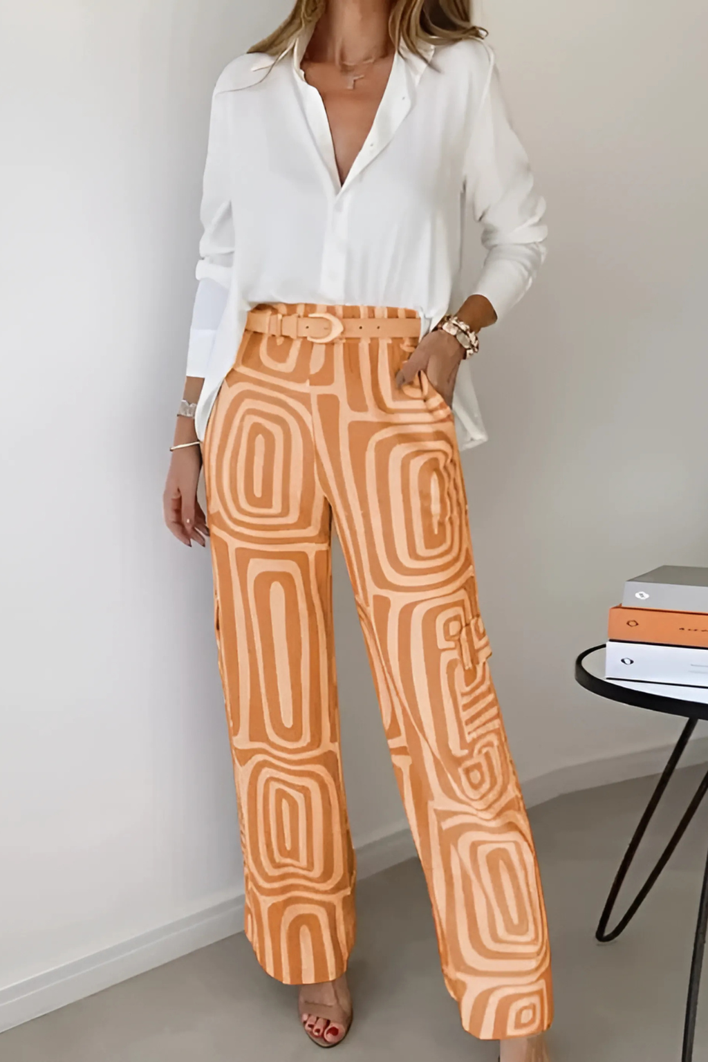 Elegantes Damen Büroset | Zweiteiliges Outfit mit Langarmhemd & Weitenhosen | Vielseitig für Stil und Komfort 1