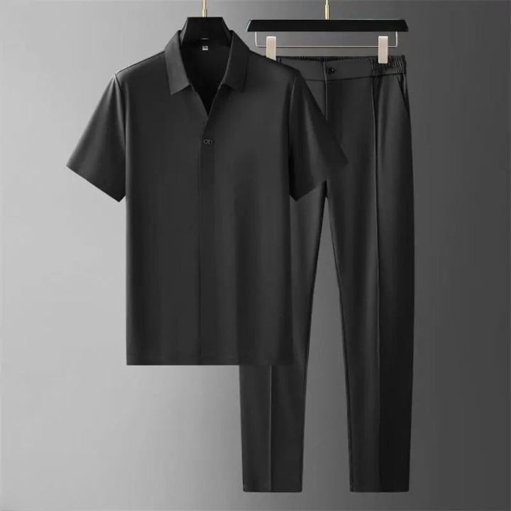 Elegantes Herren Polo- und Hosen-Set mit Atmungsaktivem Material | Stilvolles Outfit für Sommeranlässe 0