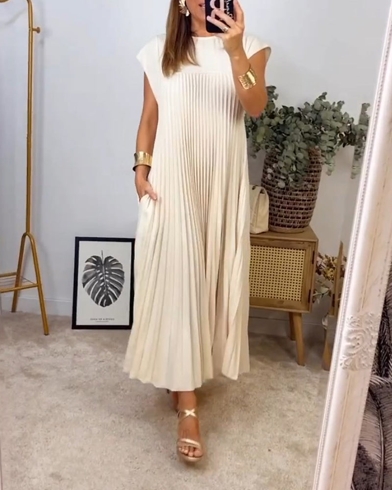 Elegantes Maxikleid | Ärmelloses Design mit Falten für Stil und Komfort | Perfekt für Sommer und Abendveranstaltungen 1