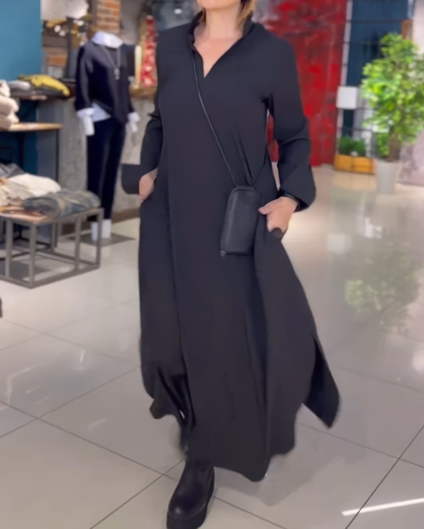 Elegantes Maxikleid für Damen | Stretch-Stoff mit Schlanker Silhouette | Vielseitig für Alltag und Feierlichkeiten 0
