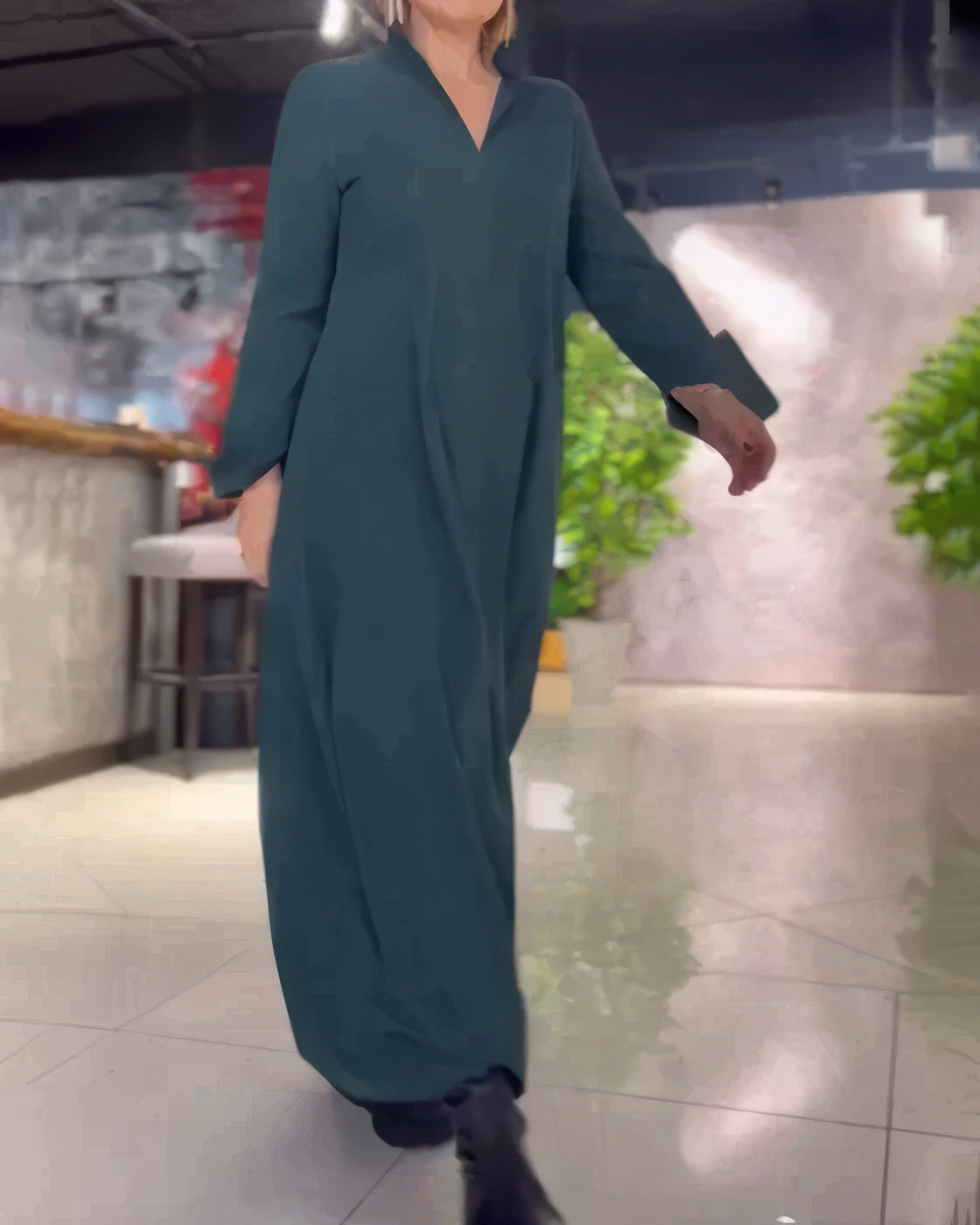 Elegantes Maxikleid für Damen | Stretch-Stoff mit Schlanker Silhouette | Vielseitig für Alltag und Feierlichkeiten 1