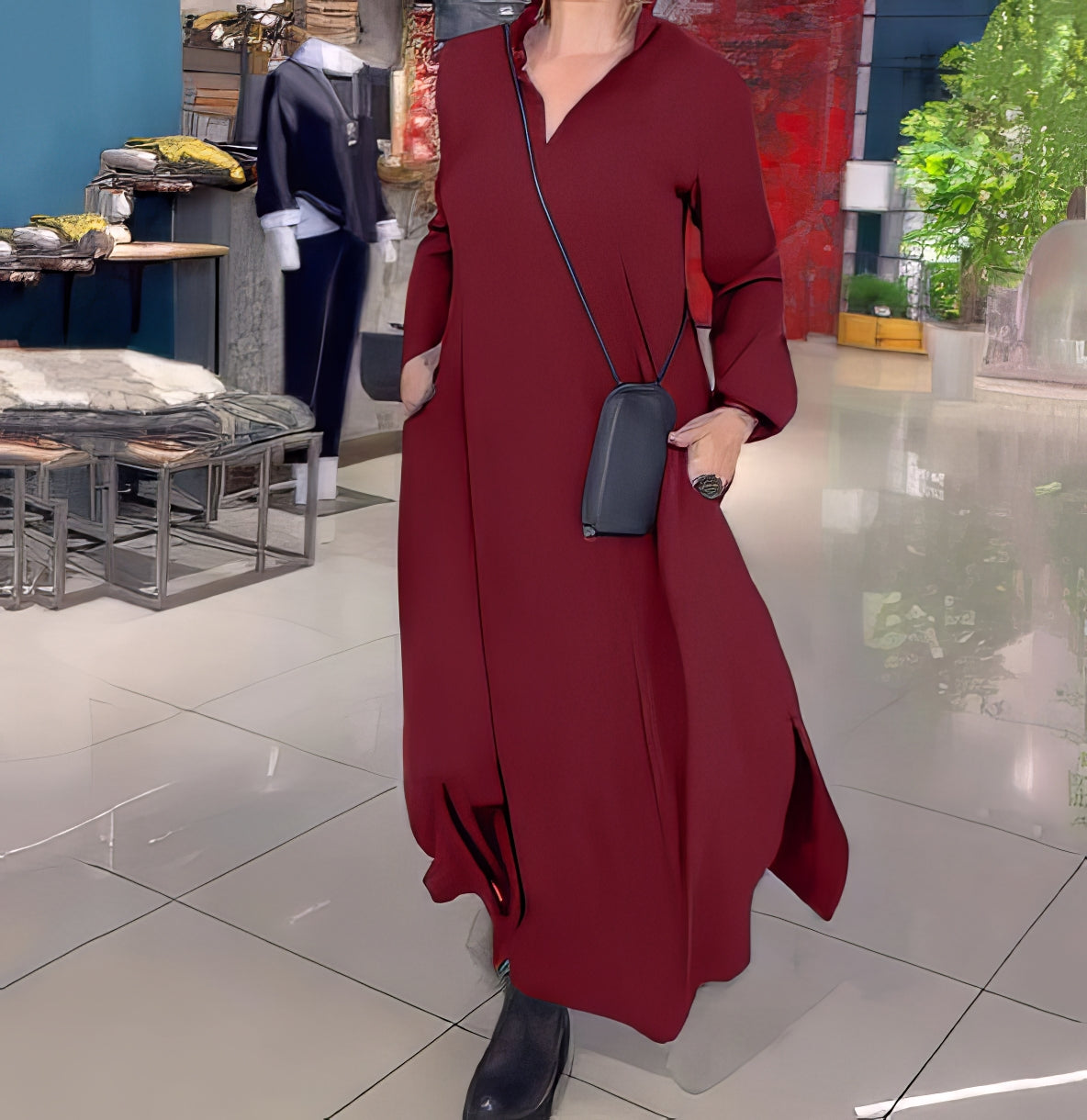 Elegantes Maxikleid für Damen | Stretch-Stoff mit Schlanker Silhouette | Vielseitig für Alltag und Feierlichkeiten 3