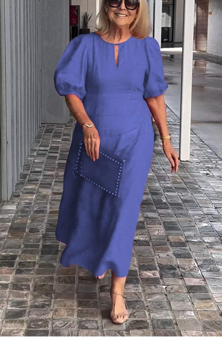 Elegantes Midikleid mit Puffärmeln für Damen ? Schmeichelnde Silhouette für zeitlosen Stil 3