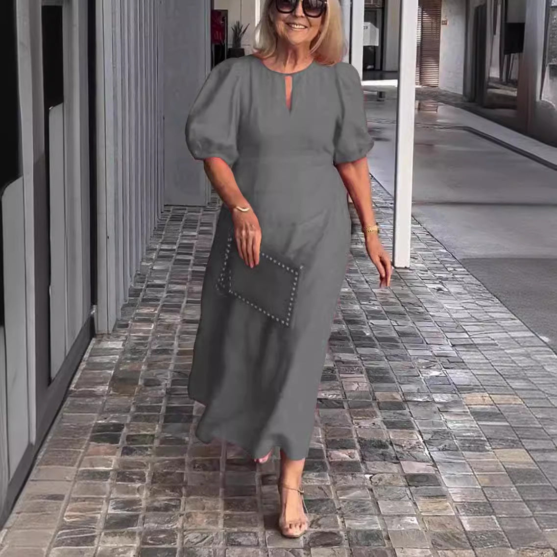 Elegantes Midikleid mit Puffärmeln für Damen ? Schmeichelnde Silhouette für zeitlosen Stil 4