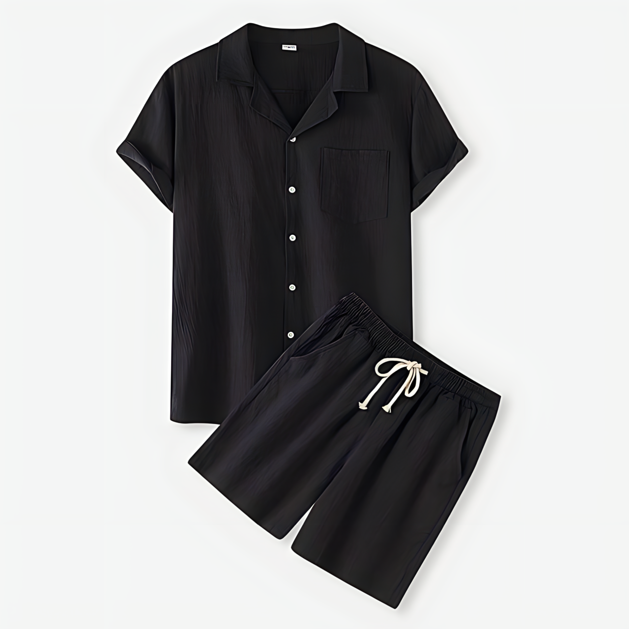Elegantes Zweiteiliges Hemd und Shorts Set für Herren | Leichtes, Atmungsaktives Material für Komfort im Frühling und Sommer 1