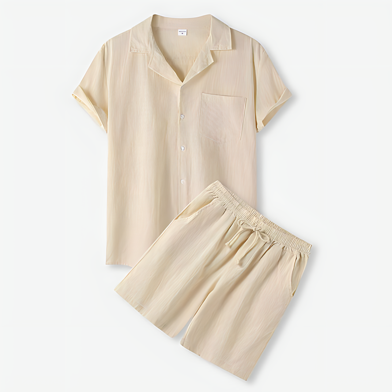 Elegantes Zweiteiliges Hemd und Shorts Set für Herren | Leichtes, Atmungsaktives Material für Komfort im Frühling und Sommer 3