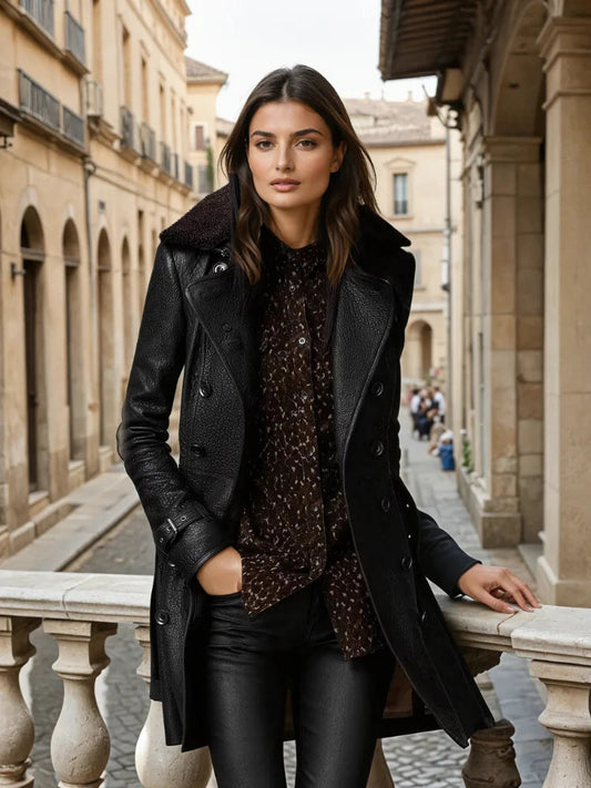 Victoria™ - Eleganter Leder-Mantel