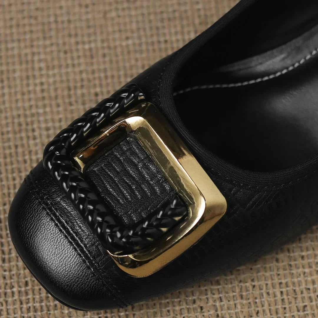 Eloise Elegante Schuhe Damen | Niedriger Blockabsatz, Gewebte Textur 7