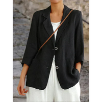 Women's Elegant & Lightweight Short-Sleeve Blazer for Spring & Business Modern Fit