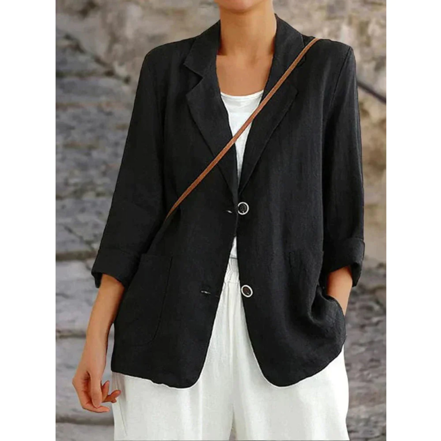 Esmée | Damenblazer aus Leinen mit Stilvollen Knöpfen | Eleganter Look für Vielseitige Anlässe 4