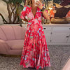 Floriana | Maxikleid mit Auffälligem Blumendruck und Fließender Silhouette | Elegantes Sommerkleid für Stil und Komfort