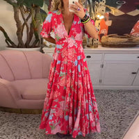 Floriana | Maxikleid mit Auffälligem Blumendruck und Fließender Silhouette | Elegantes Sommerkleid für Stil und Komfort