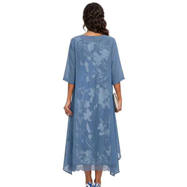 Women's Floral Maxi Dress with Cardigan Casual Leisure