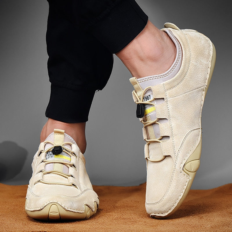 Herren Mokassins Freizeit Sportlicher Stil Grau Beige