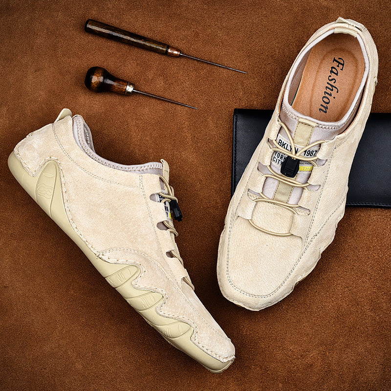Herren Mokassins Freizeit Sportlicher Stil Grau Beige