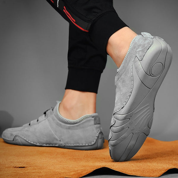 Herren Mokassins Freizeit Sportlicher Stil Grau Beige