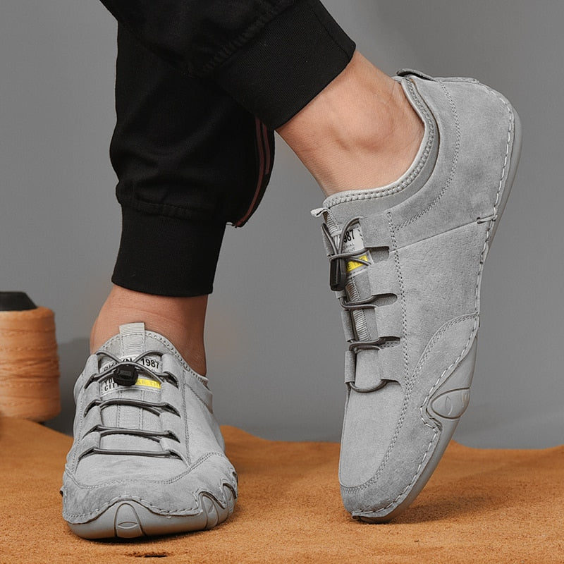 Herren Mokassins Freizeit Sportlicher Stil Grau Beige