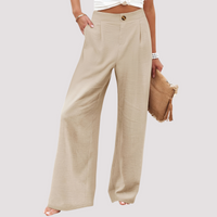 Damenhose Weites Bein High Waist Relaxed Fit Freizeit