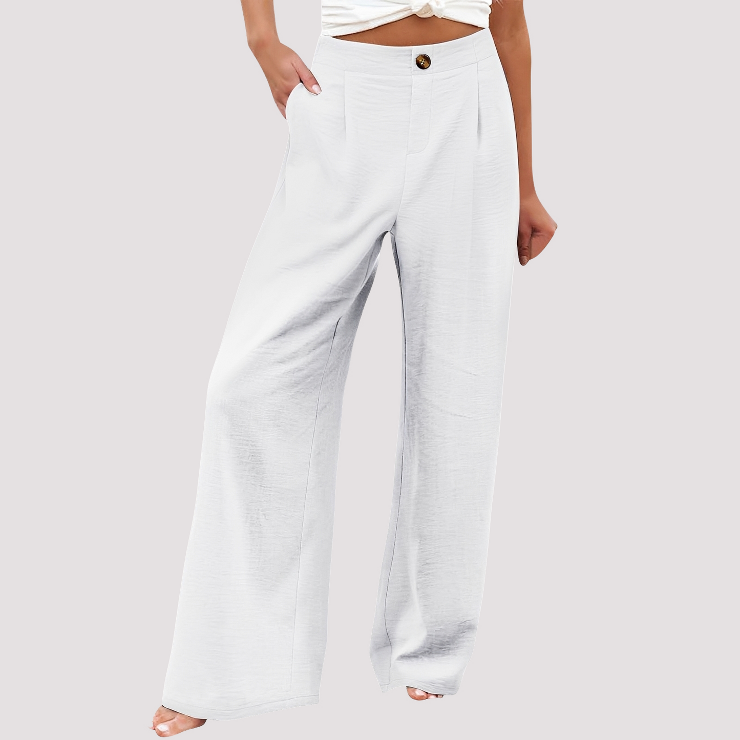 Damenhose Weites Bein High Waist Relaxed Fit Freizeit