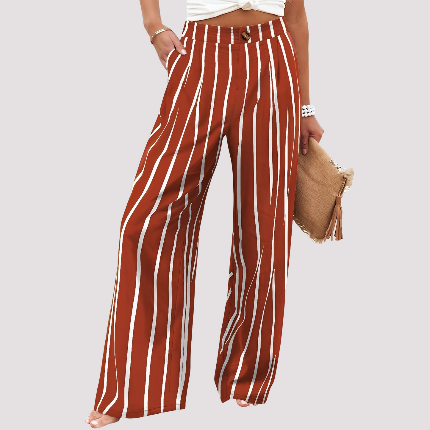 Damenhose Weites Bein High Waist Relaxed Fit Freizeit