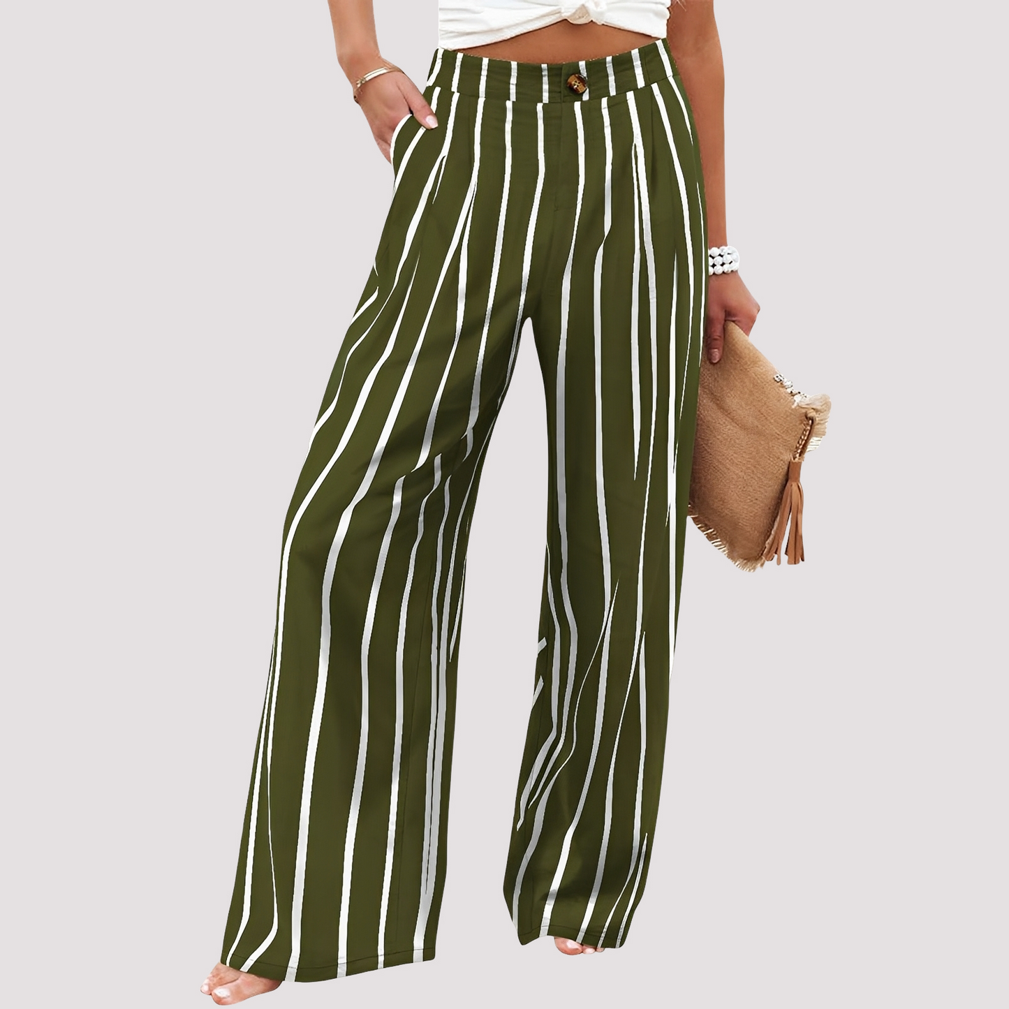 Damenhose Weites Bein High Waist Relaxed Fit Freizeit
