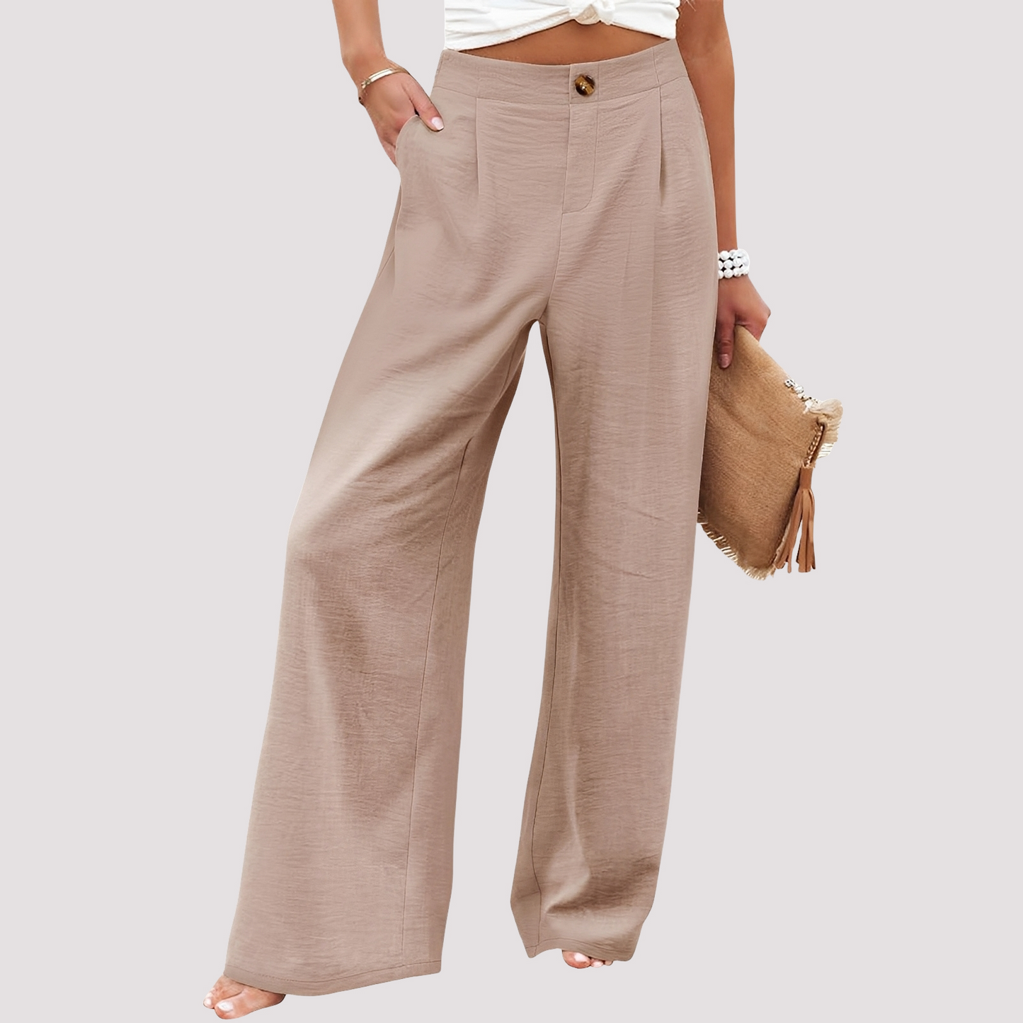 Damenhose Weites Bein High Waist Relaxed Fit Freizeit