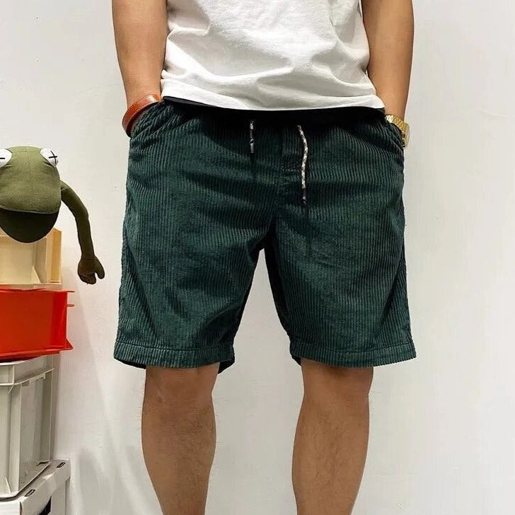 Herren-Cordshorts mit Kordelzug im Bund und Bündchen am Saum 0