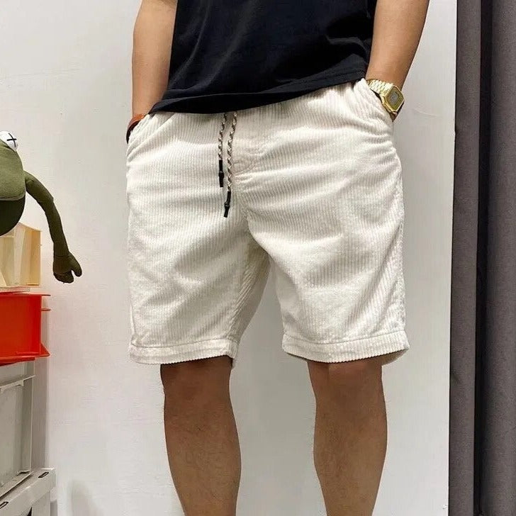 Herren-Cordshorts mit Kordelzug im Bund und Bündchen am Saum 2