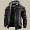 Blouson pour homme | Veste en cuir PU avec capuche et coupe réglable | Design élégant pour occasions variées